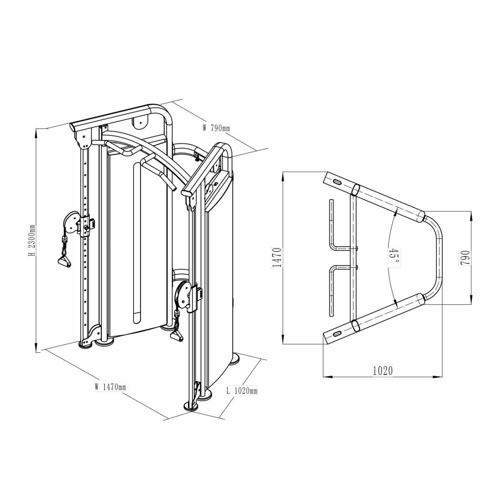 Primal Strength Stealth Commercial Functional Trainer Dual Adjustable