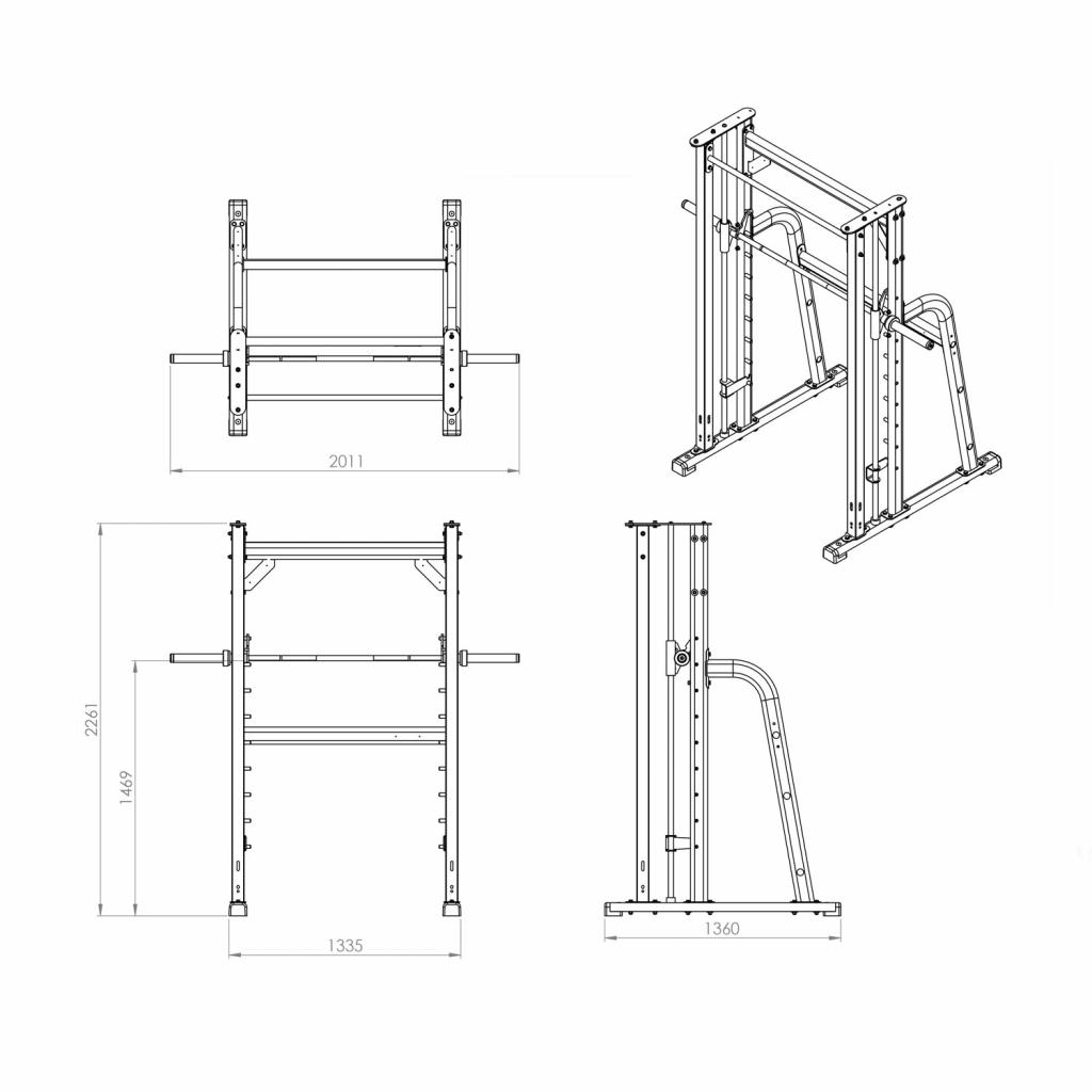 Primal Strength Power Rack Combo Smith Machine